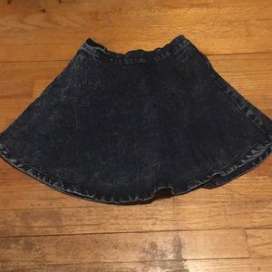 Textured denim skater skirt
